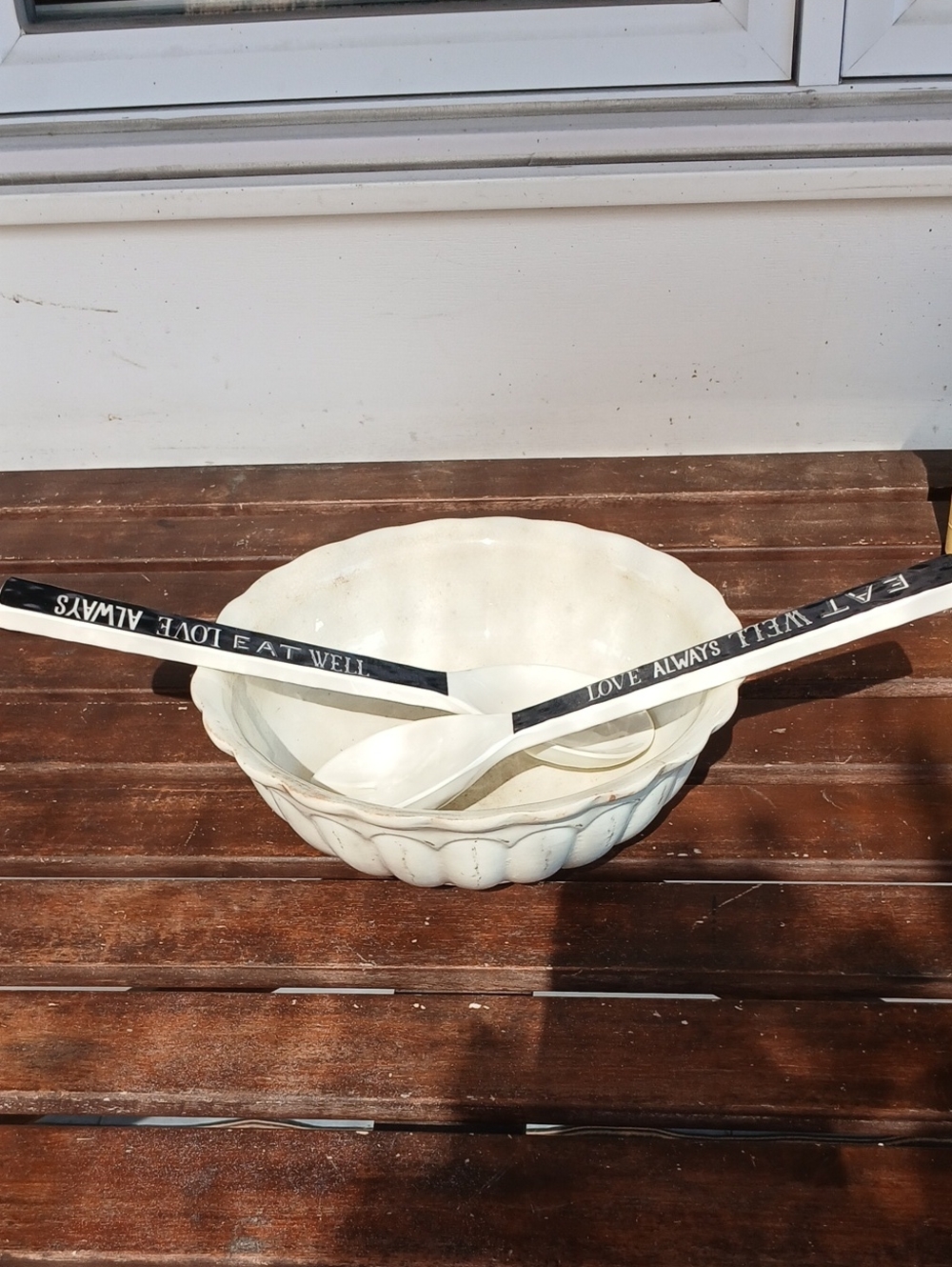 Large Salad Servers, a spoon and fork